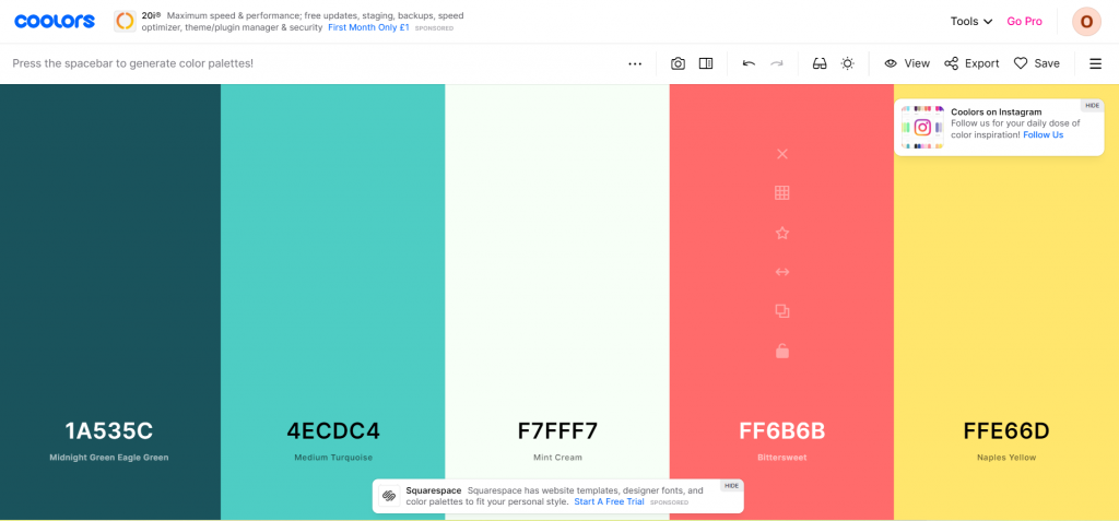 colours generator for consistent social media feed